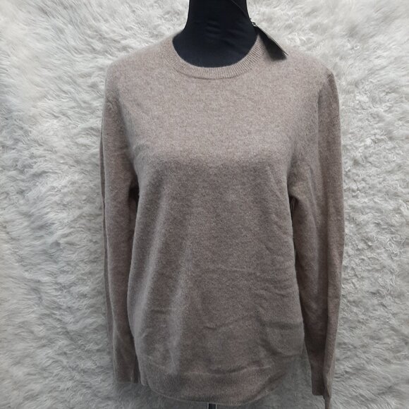 Christian Lacroix Women's Merino Wool&Cashmere Blend Beige Crew Neck Sweater S - Picture 1 of 8